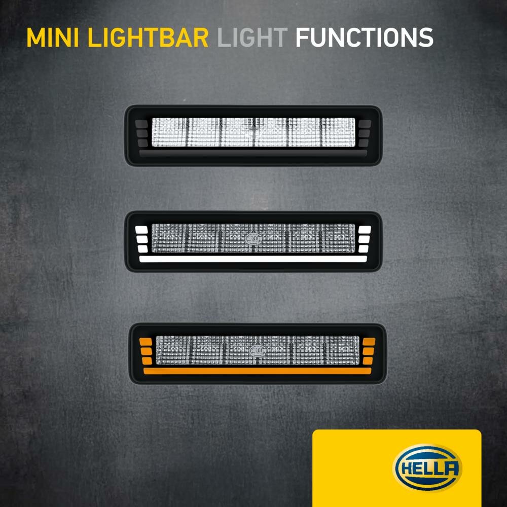 HELLA Black Magic Edgeless Pro Mini 7 inch LED Lightbar | 2,125 lumens