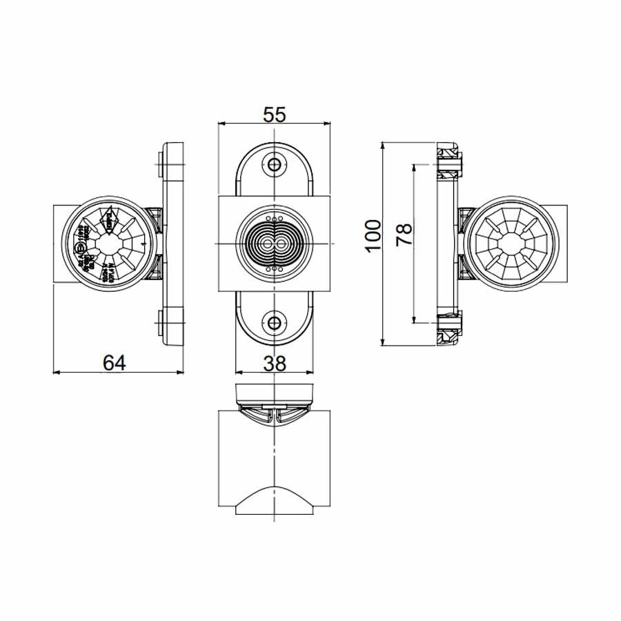 Horpol LED marker light set of 2 | 3 functions universal short