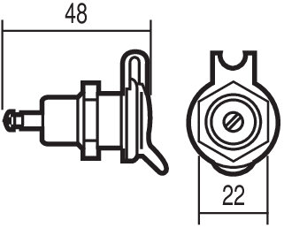 HELLA DIN ISO 4165 Socket | Aluminium 12/24V