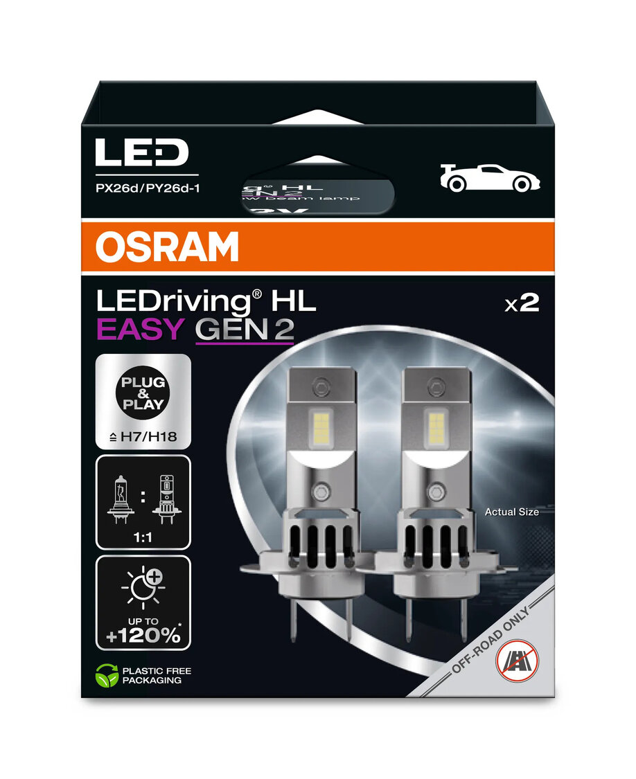 Osram LEDriving HL EASY GEN2 H7/H18 LED Headlight | 2,000 lumens