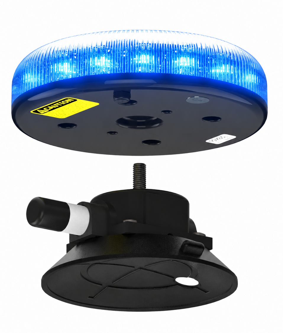 Redtronic Tornado B47 LED Beacon with Suction Cup and Cigarette Plug | Blue 11-30V