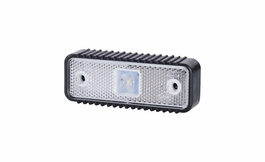 Horpol LED Front Marker Light White With Reflector And Thick Rubber Base 12/24V | LD-537
