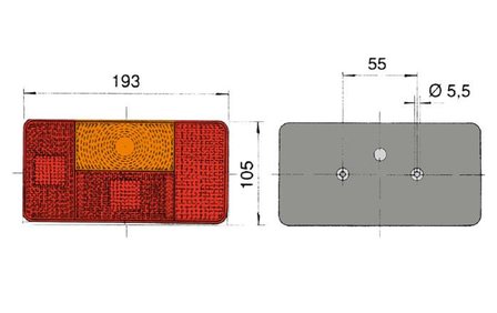 Achterlicht UNIVERSEEL RECHTS