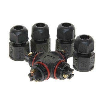 Waterproof 4-way cable connector