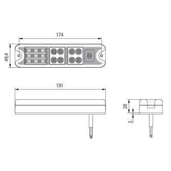 Led Achterlicht Rechthoekig 10-30V