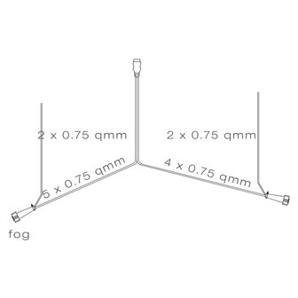 Asp&ouml;ck Kabelboom 13-polige stekker 6m + 2x aftakking steekverbinder