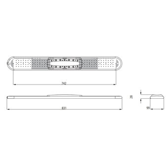 Interior Lamp 35cm 12-24V white+blue