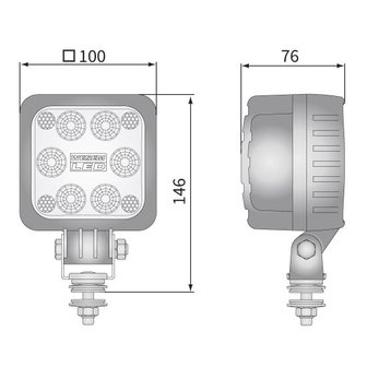 LED Worklight Floodlight 2000LM 10-60V + Deutsch-DT