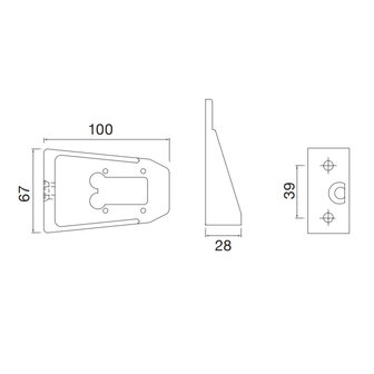 Bracket 100 mm for Asp&ouml;ck Flexipoint 1 and Squarepoint