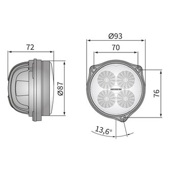 LED Worklight Floodlight 2000LM + Cable + FF Glass