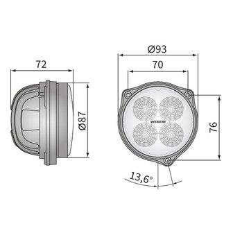 LED Worklight Floodlight 2000LM + Cable