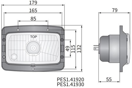 Headlamp H4 179x132x79 With Mounting Plate