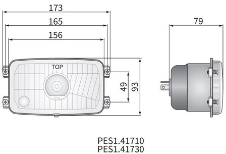 Headlamp H4 173x93x79 Incl 12V Bulbs