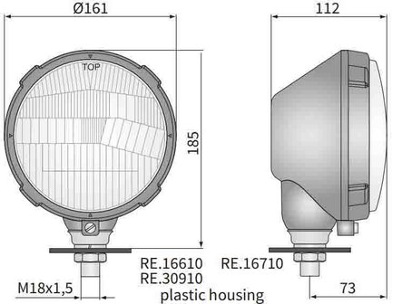 Headlamp H4 &Oslash;161x112