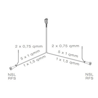 Asp&ouml;ck Kabelboom 13-polige stekker 12m + 2x aftakking DC 20cm