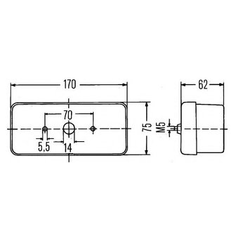 Achterl  170x75mm 12/24V rechts 2SD 002 582-021