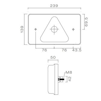 Asp&ouml;ck Multiled Rear Lamp Left + Side Marker