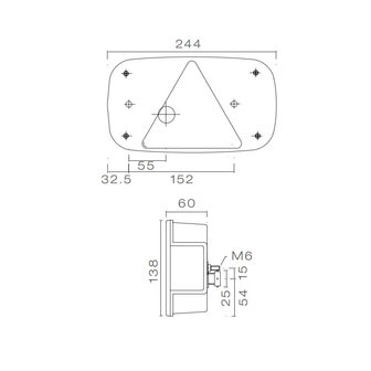 Asp&ouml;ck Multipoint III Achterlicht Links + Mistlamp + Zijmarkering