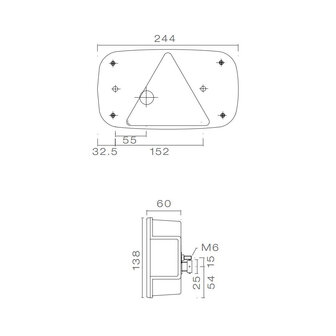 Asp&ouml;ck Multipoint III Achterlicht Rechts + Zijmarkeringslamp