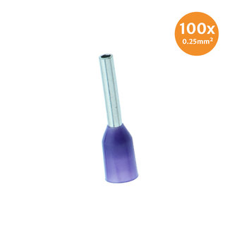 Electric End Terminal Insulated 0,25mm&sup2; Violet 100 Pieces