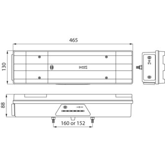 7-Function Rear Led Lamp 24 Volt Left