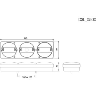 5-Function Rear Led Lamp Rectangular + Reversing Light Right