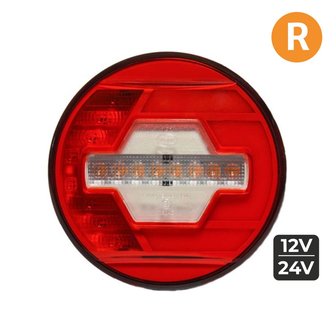 LED Rear Lamp Right &Oslash;140mm + Dynamic side-indicator