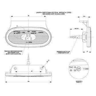 Horpol LED Side Marker Orange + Mounting Bracket  Oval LD 982