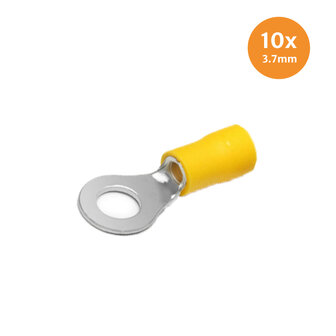 Pre-Insulated Ring Terminal Yellow 3.7mm 10 Pieces