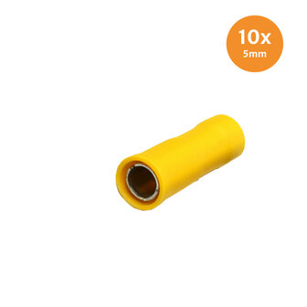 Fully Insulated Receptacle Disconnectors Yellow 5mm (4-6mm) 10 pieces