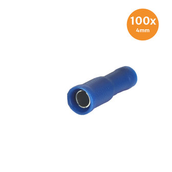 Fully Insulated Receptacle Disconnectors Blue 4mm (1.5-2.5mm) 100 pieces