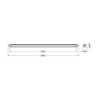 Ledvance 55W/6500K 150cm | Vervangt 2x58W