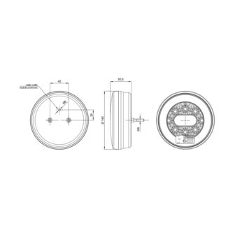 Fristom FT-110 Neon-look LED Rear Light 3-Functions Cable