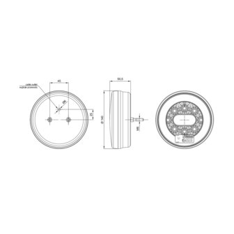 Fristom FT-110 Neon-look LED Rear Light 3-Functions Cable