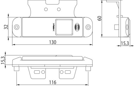 LED Side Marker With Angled Bracket