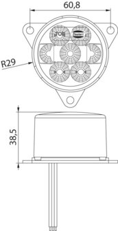 Led Rear Direction Indicator Lamp Round Transparante Lens