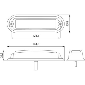 Flashing Led Lamp with Chrome Housing Red