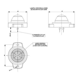 Horpol LED Type Marker Light Orange Round LD-508