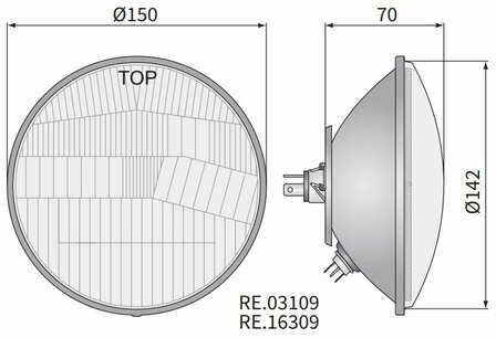 Headlamp H4 &Oslash;150x86