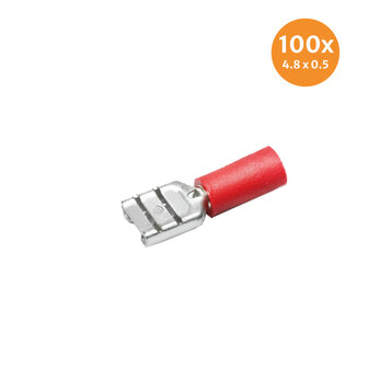 Part Insulated Female Disconnects Red (4,8x0,5mm) 100 Pieces