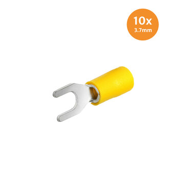 Pre-Insulated Fork Yellow 3.7mm 10 Pieces