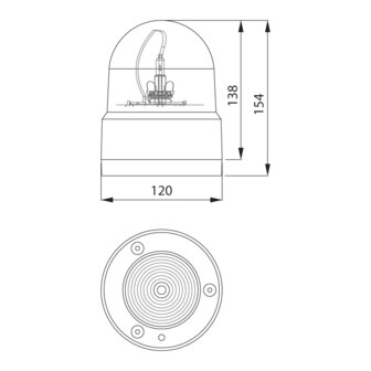 Rotating Beacon Magnetic Base Spiral Cable and Cigarette Plug