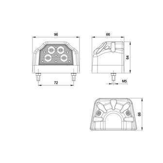 Fristom LED License Plate Light Red 12-24V