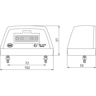 Led Number Plate Lamp Black 24V