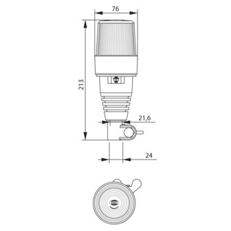 Groene Led flitslamp Met Flexibele DIN Steun