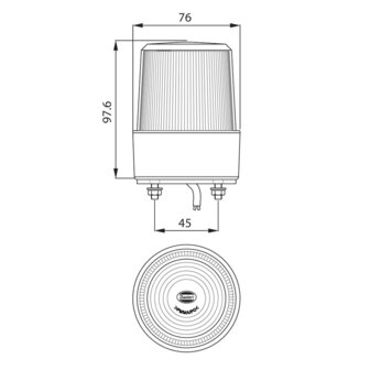 LED Flash Beacon with Flat Base Red