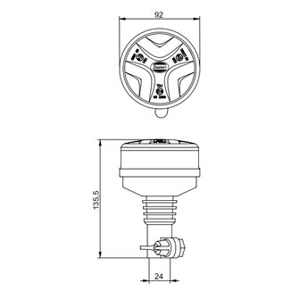 LED Beacon with Flexible Base Red