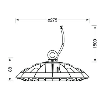 230V LED Highbay UFO 80W 12800LM 90&deg;