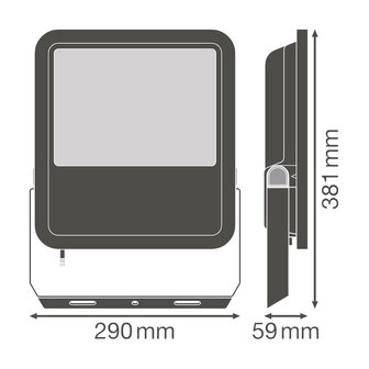 Ledvance 125W LED Flood Light 230V Black 6500K Cool White