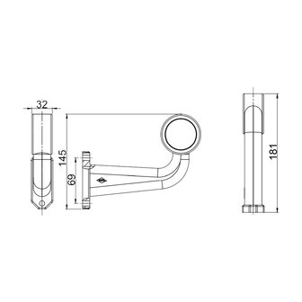 Horpol LED Stalk Marker Lamp 2-Functions + 0,45m cable Left